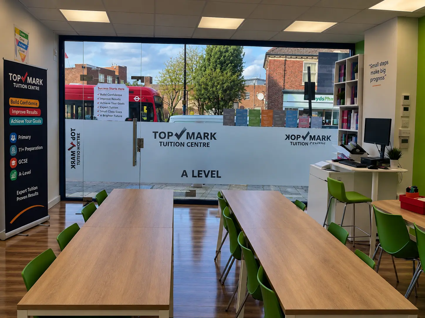 The reception and parent waiting area at the Chingford centre