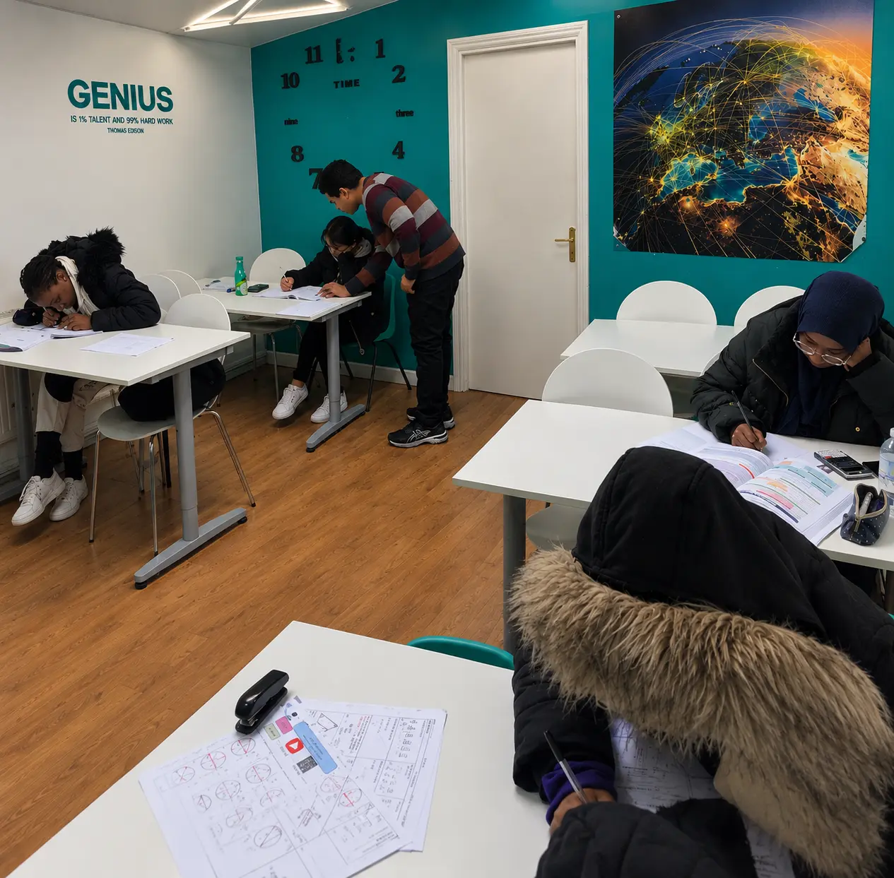 A Maths classroom set up for a small group lesson
